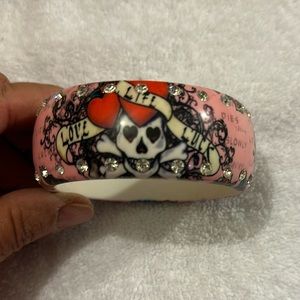 ED HARDY BRACELET - LOVE LIFE  Skull, Roses & Rhinestones